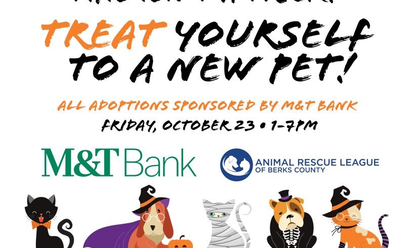 M&T Bank will sponsor adoptions of all pets on Friday, October 23rd