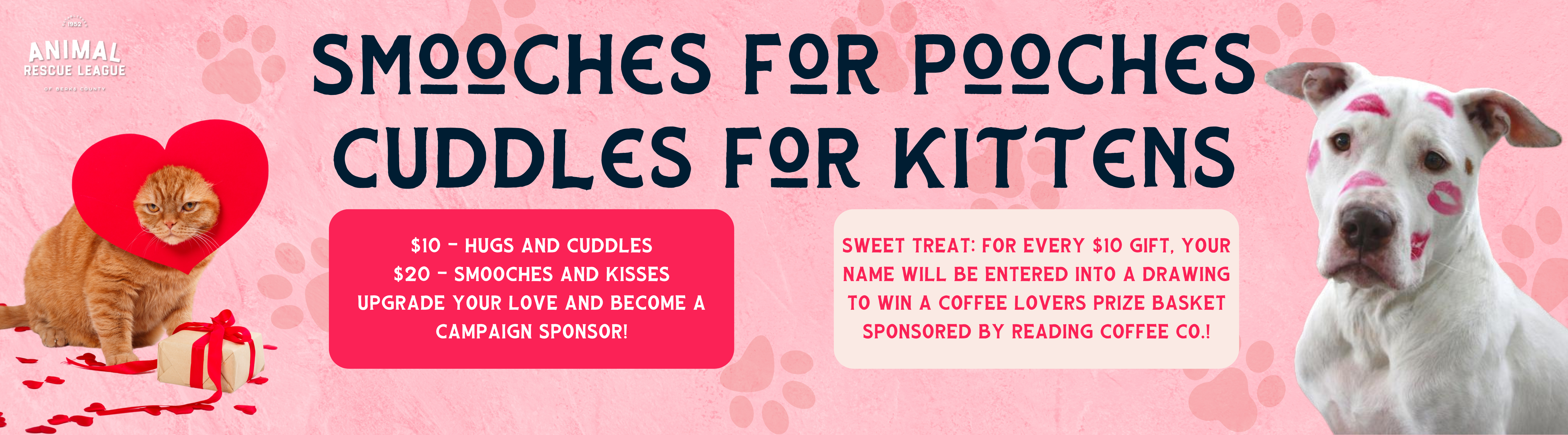 Smooches for pooches and cuddles for kittens - BerksARL Valentine's Day Fundraiser